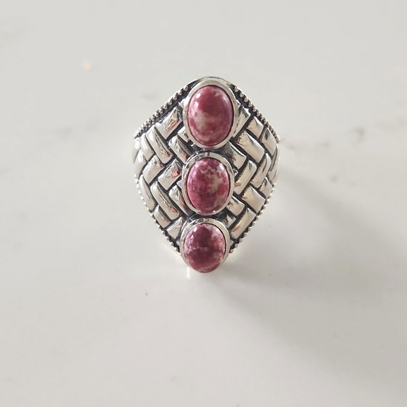 Sharli's Closet Jewelry - ✨️ NEW Genuine Sterling Silver & Multi-stone Thulite Ring (Specialty)